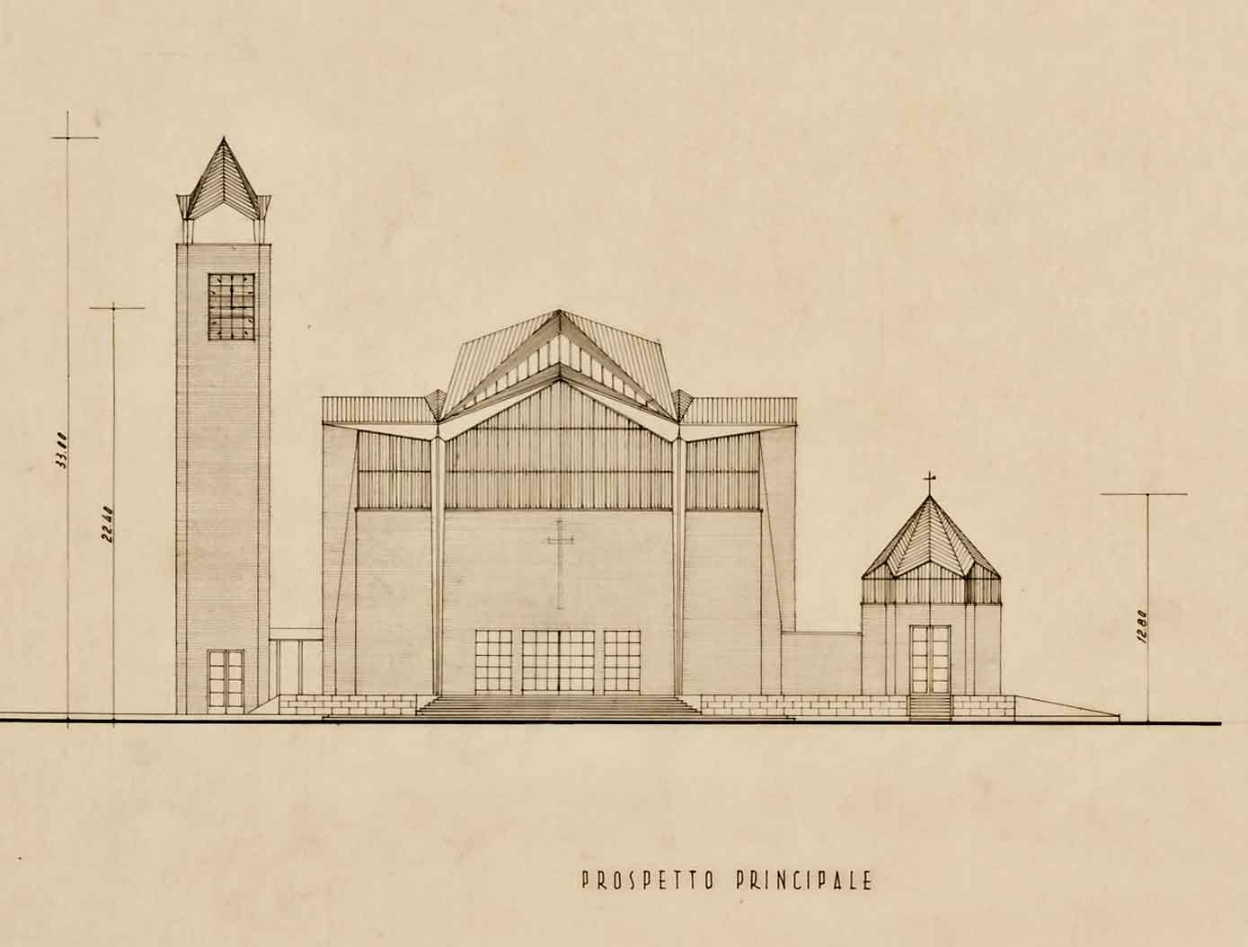 Progetto di concorso per la chiesa parrocchiale di S. Giovanni Bosco su via Marco Fulvio Nobiliore, Roma